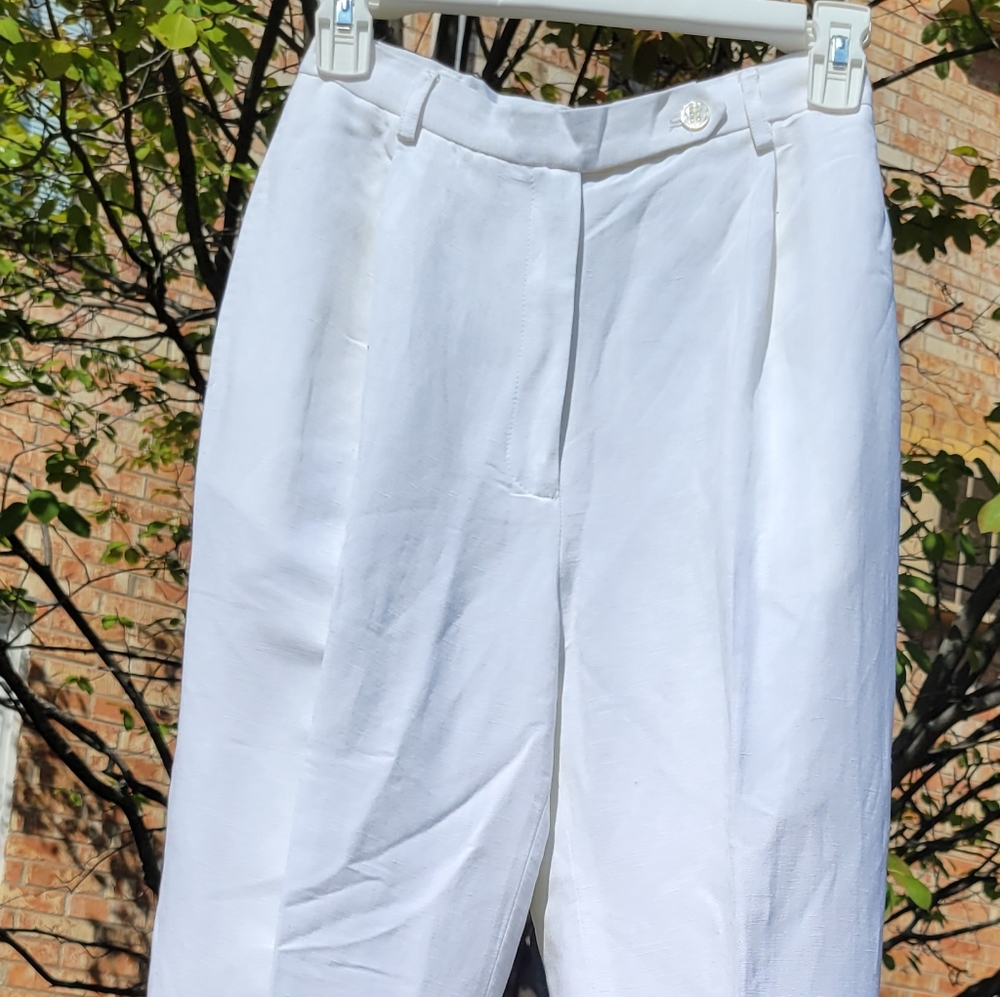 Kate Hill Petites White Lined  Pants Women's 2P